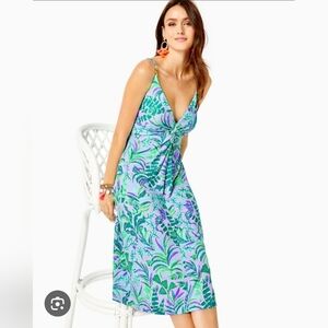 NWT Lilly Pulitzer Quaid Midi Dress Purple Iris On The Chase Size 6